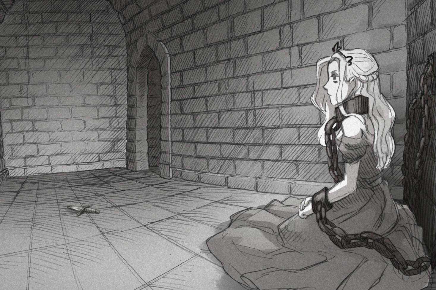 A screenshot from Slay the Princess.